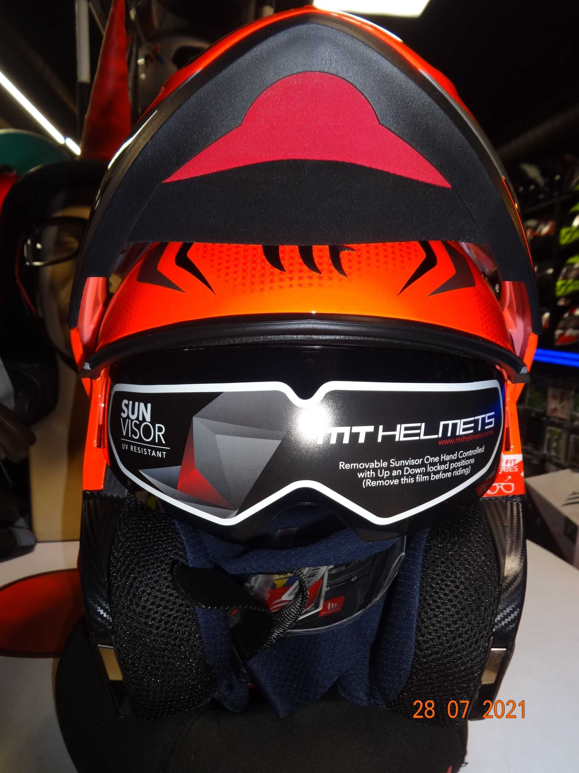 каска MT Helmets каска ATOM SV модуларна мото каска тъмни очила