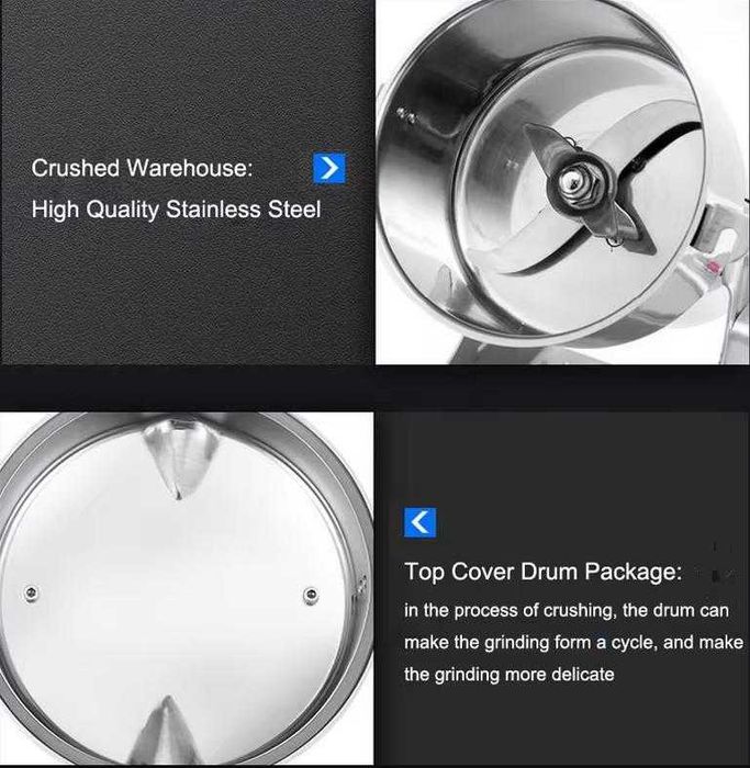 Професионална Дробилка Подправки 800г 3000W Мелница Кафемелачка Миксер
