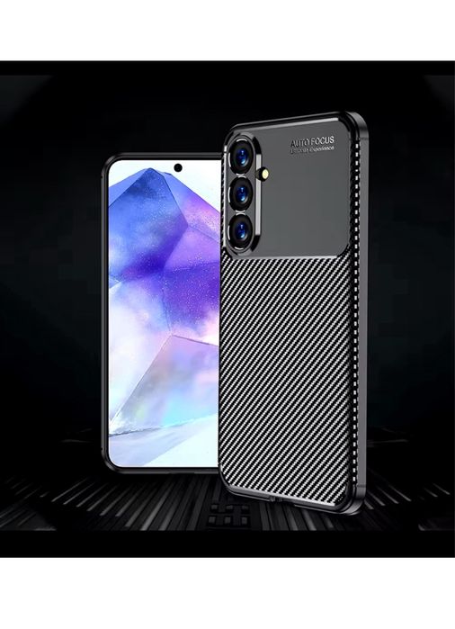 Samsung S20 S21 S23 S24FE Husa Carbon Case Din Silicon Soft TPU Neagra