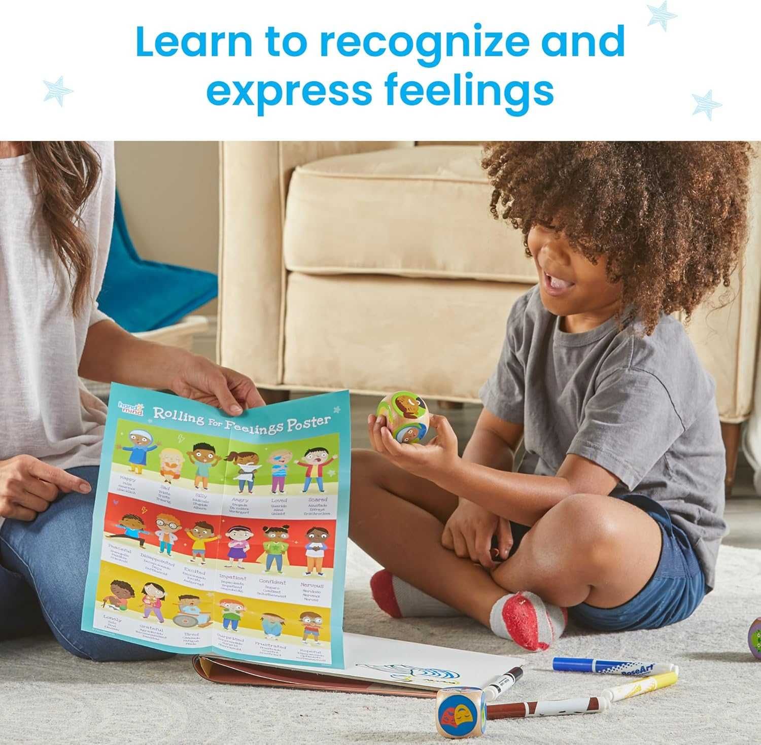 Учебни ресурси Rolling For Feelings Игра със зарове,Възраст 5+,8 части