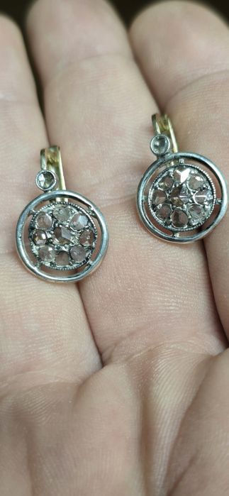 Cercei aur cu diamante