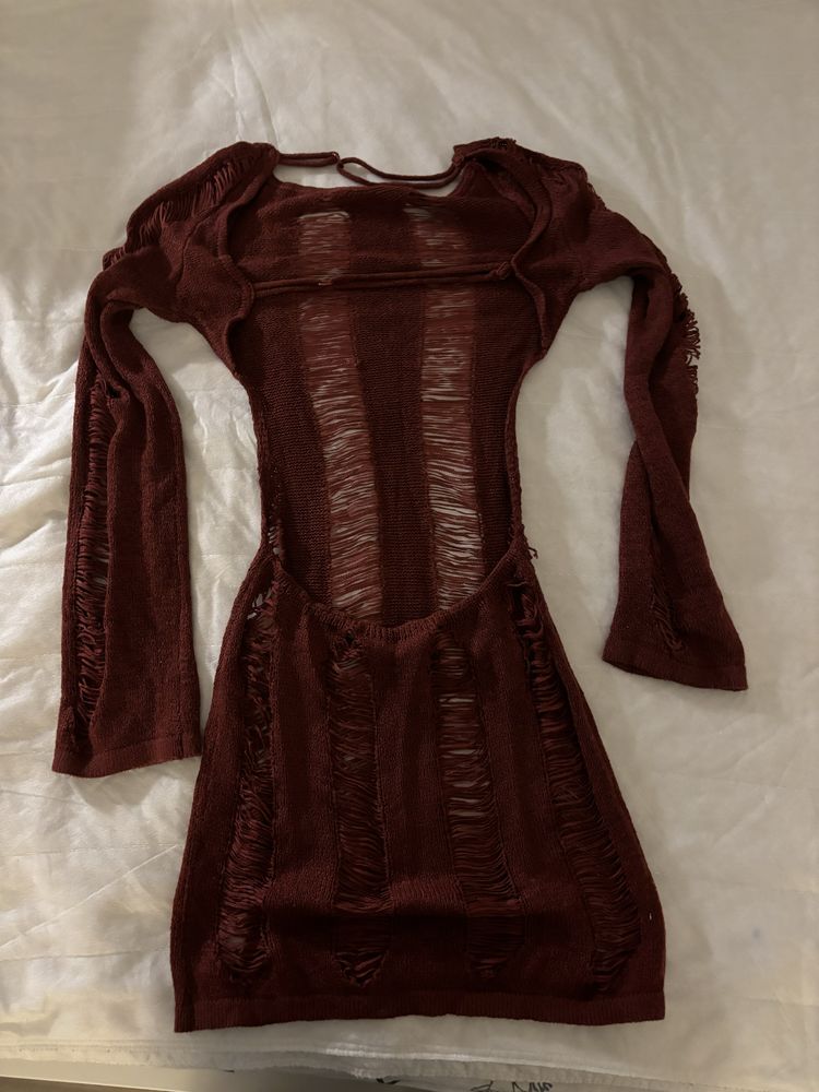 Jaded london Burgundy Umbra Mini Dress