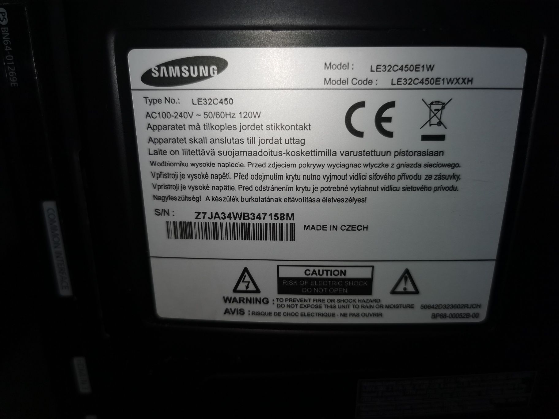 TV Samsung LE32C450E1W 81.3cm