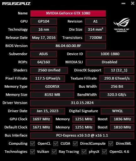 видео карта gtx 1080