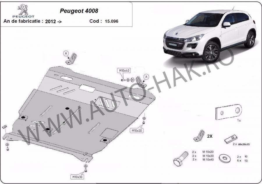 Scut motor metalic Peugeot 4008 2012-prezent