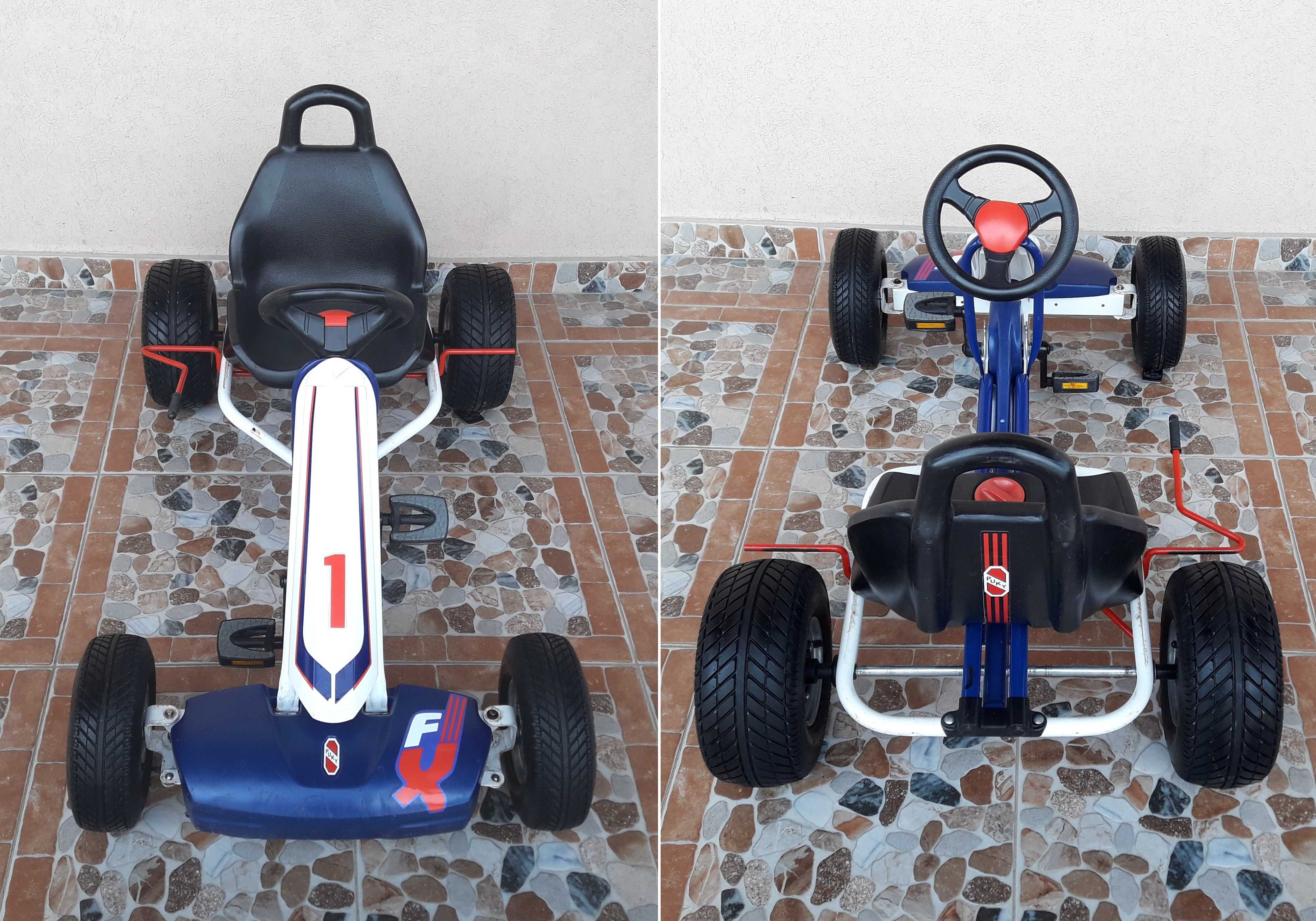 Cart (Kart) cu pedale pentru copii PUKY F 1L - alb cu albastru