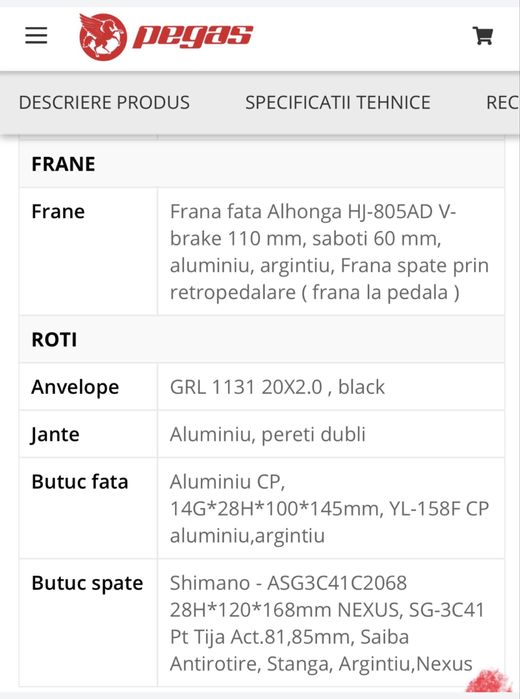 Bicicleta Pliabila Pegas Practic Retro Albastru Cobalt 3S