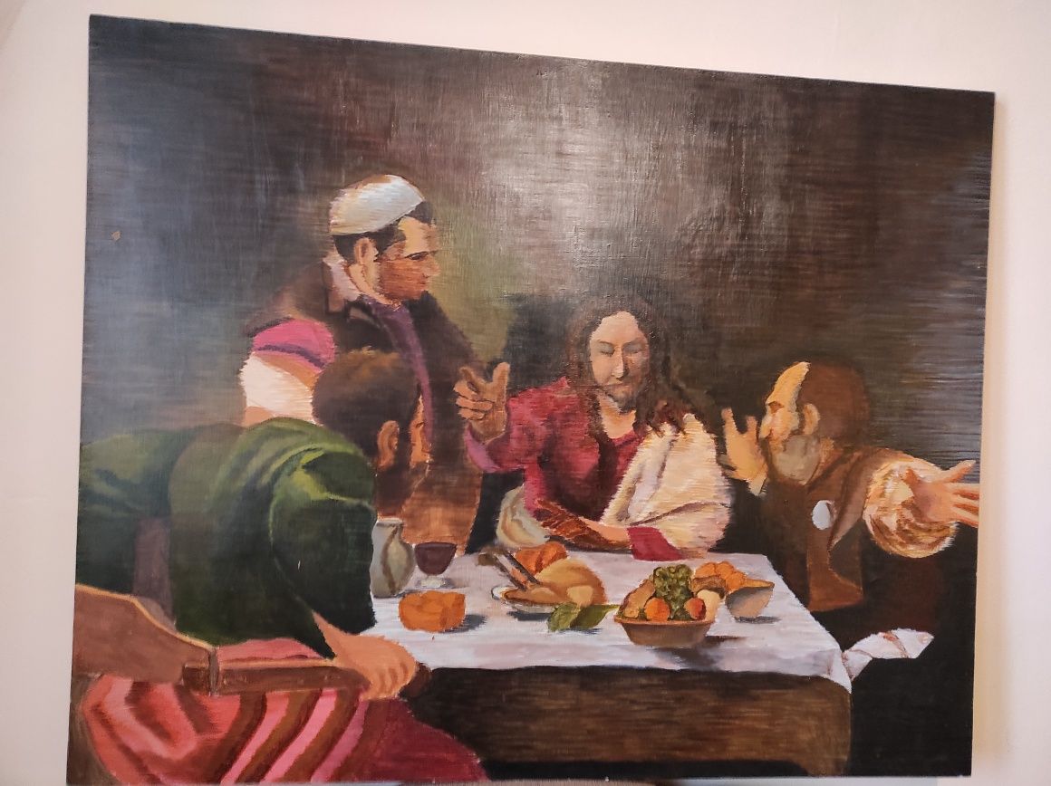 Картина  "Вечеря в Емаус" , платно, размер 100/80 см.