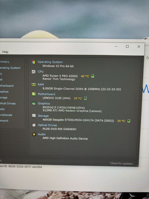 Deskstop Lenovo Thinkcentre M75s Gen 2/ Procesor AMD Ryzen 3 PRO 4350G