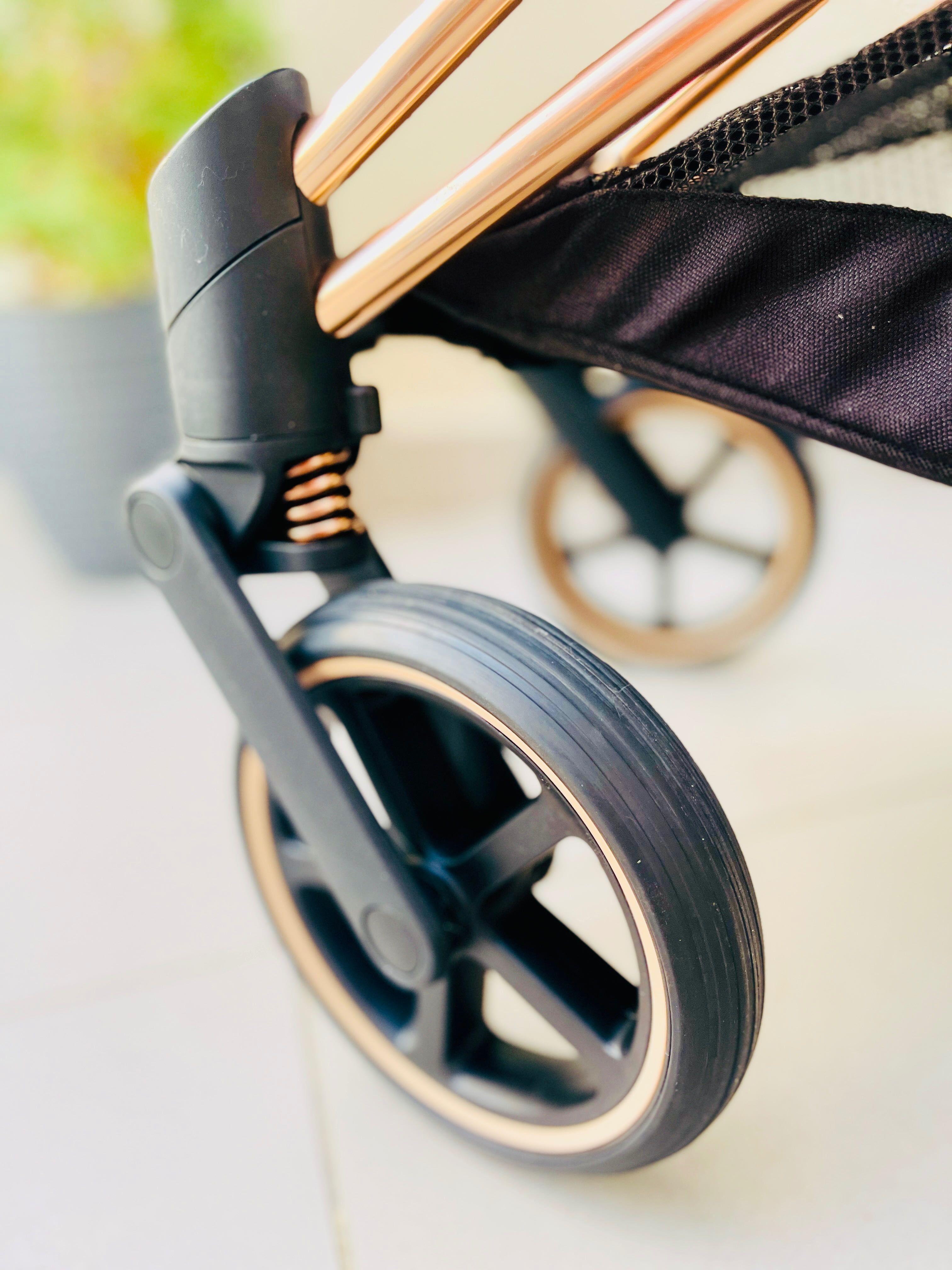 Детска количка Cybex Priam 4 Rose gold, Platinum Spring blossom