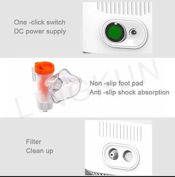 Aparat Aerosoli NOU Silentios USB Nebulizator Medical Masca SetComplet