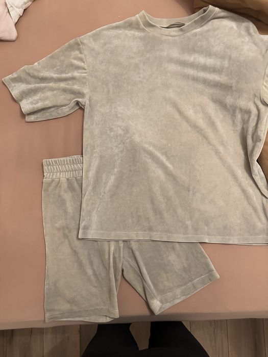 Trening catifea Ioana grama cream set walk in love