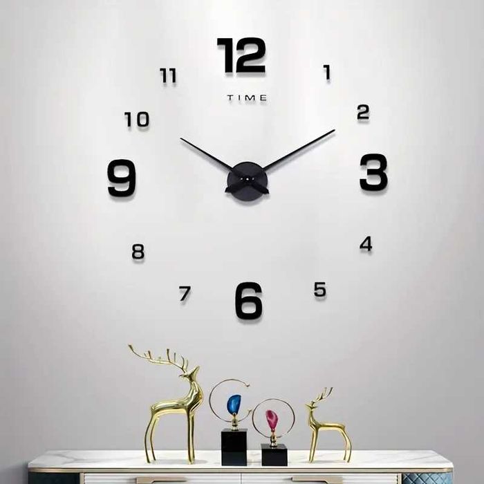 Настенные самоклеящиеся безрамные акриловые 3D часы (90см - 120см)