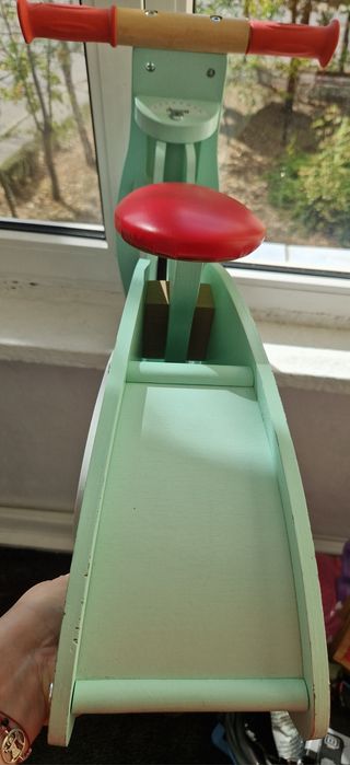 Bicicleta/Scooter din lemn pentru dobandire echilibru,  2-4 ani