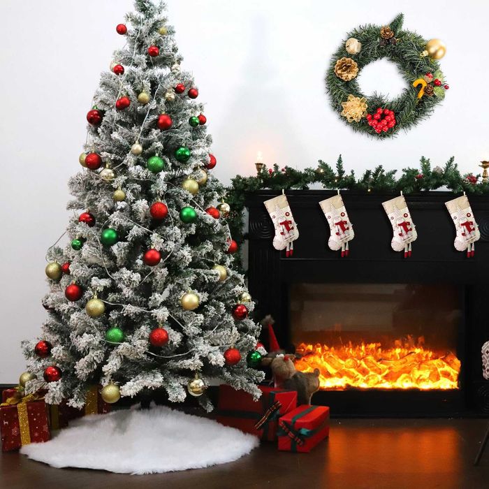 Подложка за елха Луксозна пухкава бяла 120см