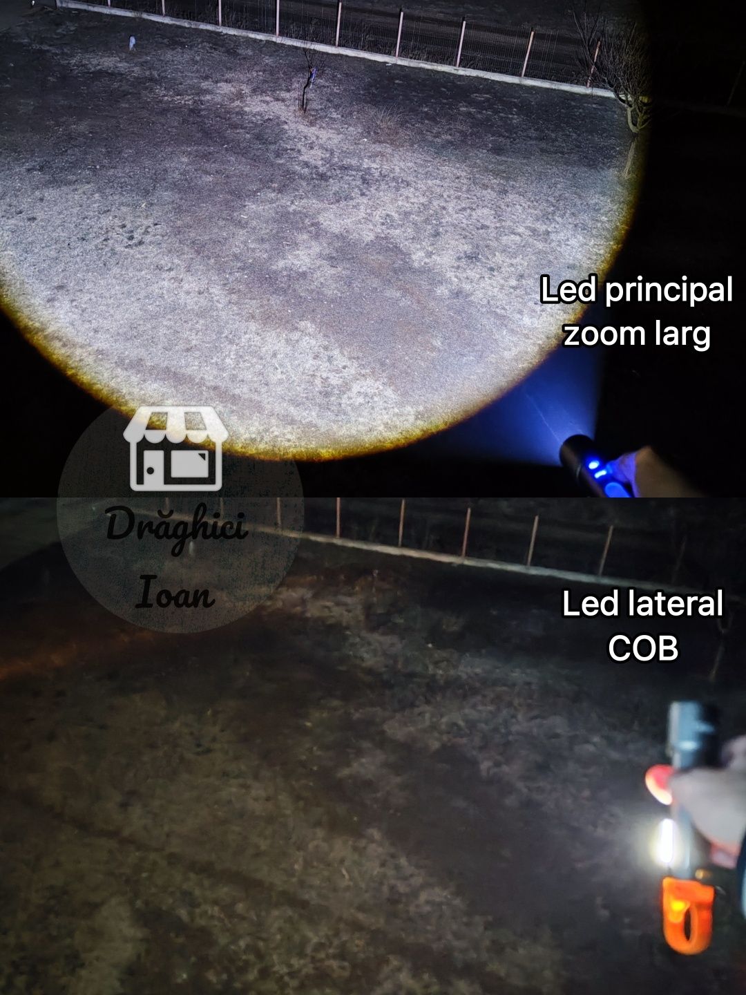 Lanterna PROFESIONALA led PM10 LASER + led COB si functie BEC