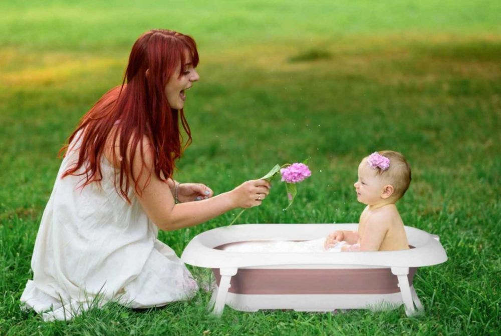 Cadita Pliabila pentru baie copii RicoKids cu senzor de temperatura