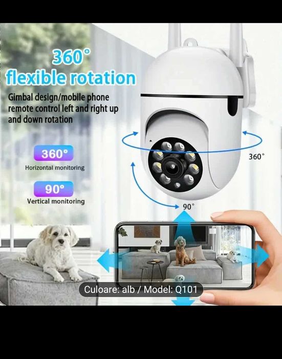 Camera de supraveghere inteligenta 1080P wireless WiFi