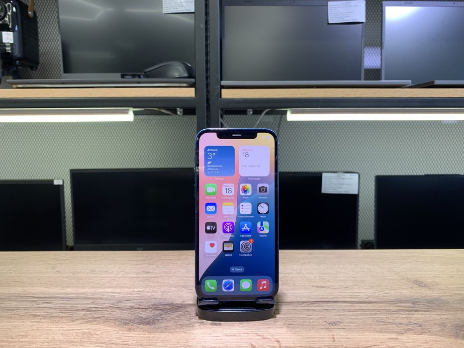 iPhone 12, 128 GB, Face ID, АКБ76%, синий, 1065/А10