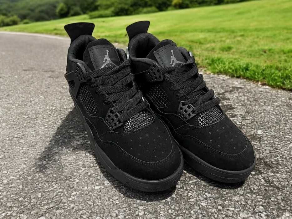 Adidasi Nike Jordan 4 Retro Black cat - Adidasi Unisex Noi