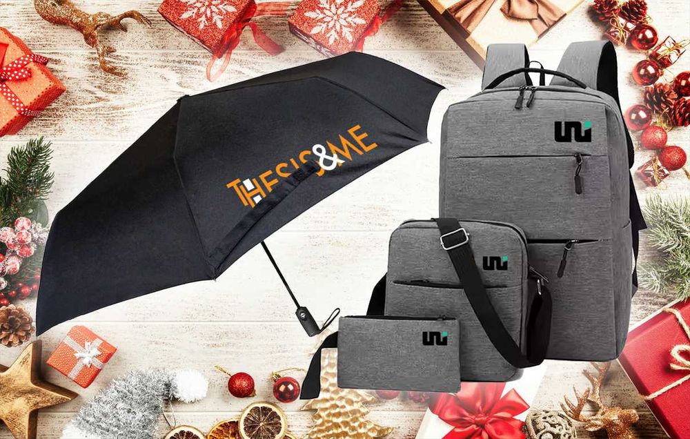 Раница и компактен чадър + Подарък коледни лакомства -КОЛЕДНА ПРОМОЦИЯ