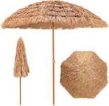 Umbrela de gradina hawaiiana pliabila bej 170 cm inaltime reglabila