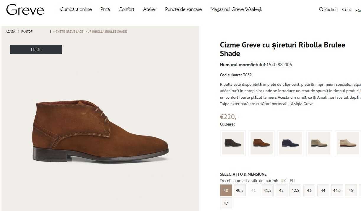 Ghete chukka 42 42.5 43 de lux GREVE NOI lucrate manual piele naturala