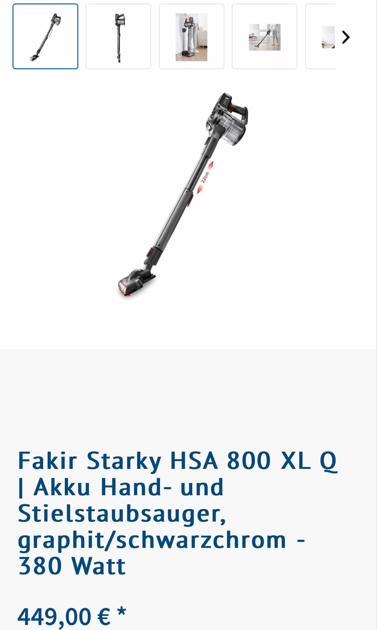 FAKiR 2в1 Starky HSA 800XL Q - Вертикална прахосмукачка