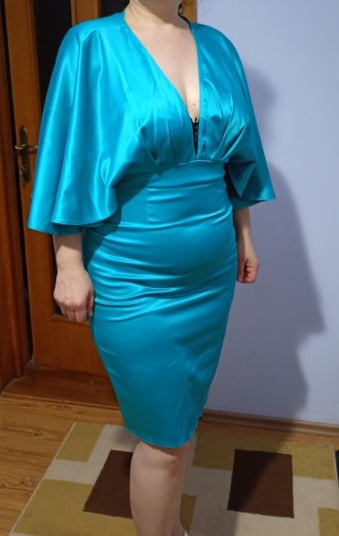 Rochie verde satin