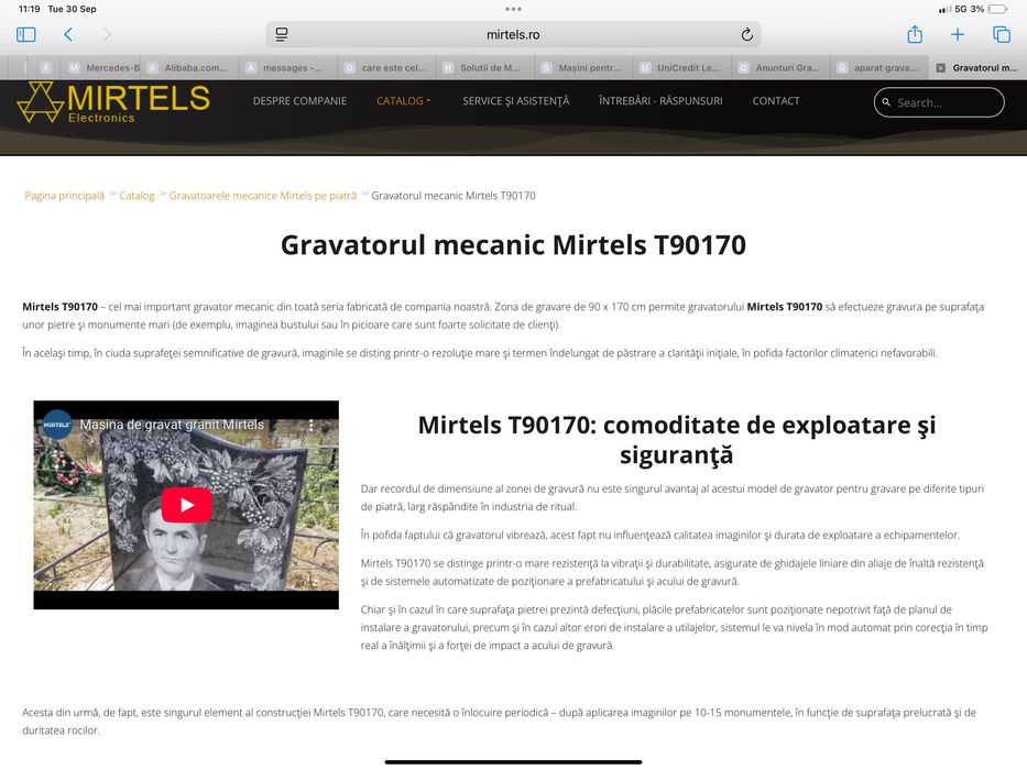 Mașina/aparat de gravat piatră marmură granit