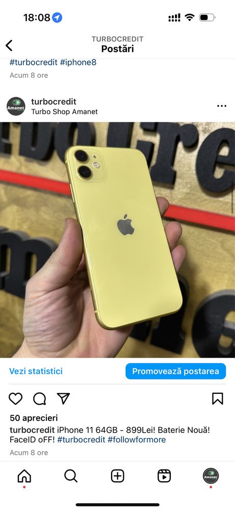 Apple iPhone 11 64GB White Alb Galben Yellow Edition Garantie