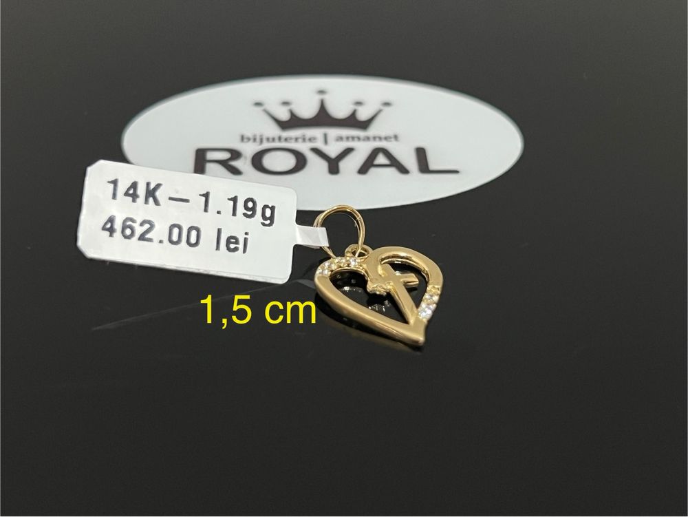 Bijuteria Royal CB : Pandant inima aur 14k 1,19 gr