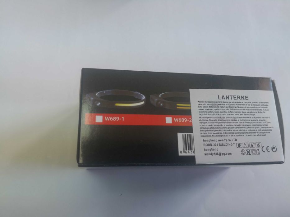 Lanterna frontala cu banda led alb si rosu + xpe si senzor de miscare