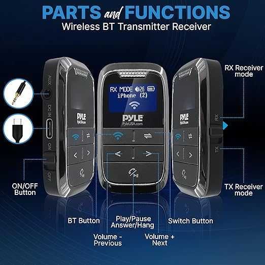 Безжичен Bluetooth трансмитер - 2-в-1 аудио адаптер Pyle