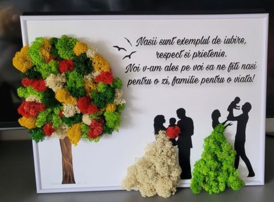 Tablou pentru nasi realizat cu licheni stabilizati