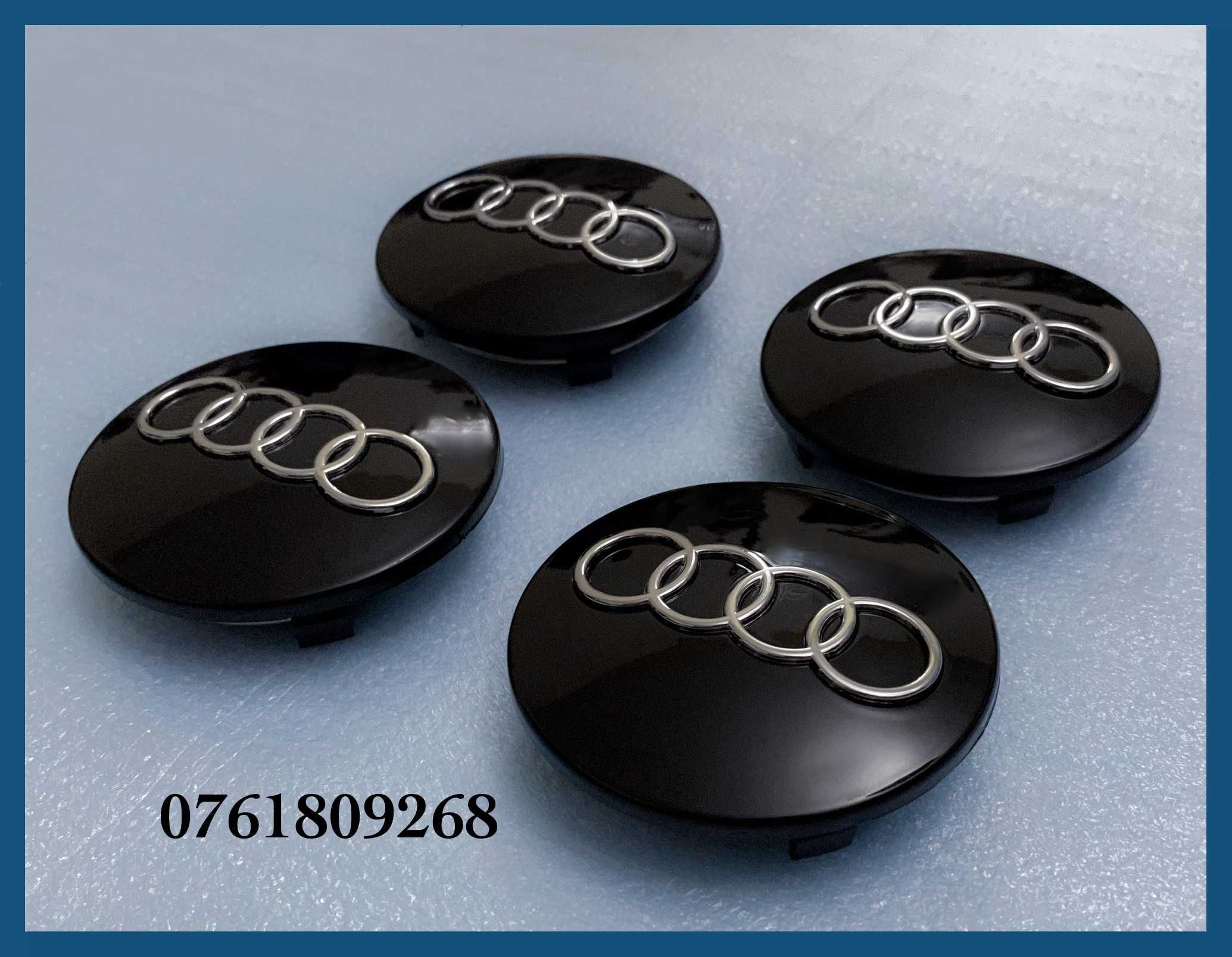 Set 4 capace negre 60mm 4B0601170 jante aliaj Audi