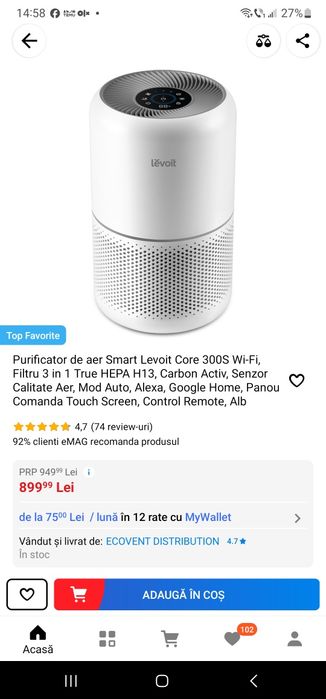 Purificator aer Levoit core 300