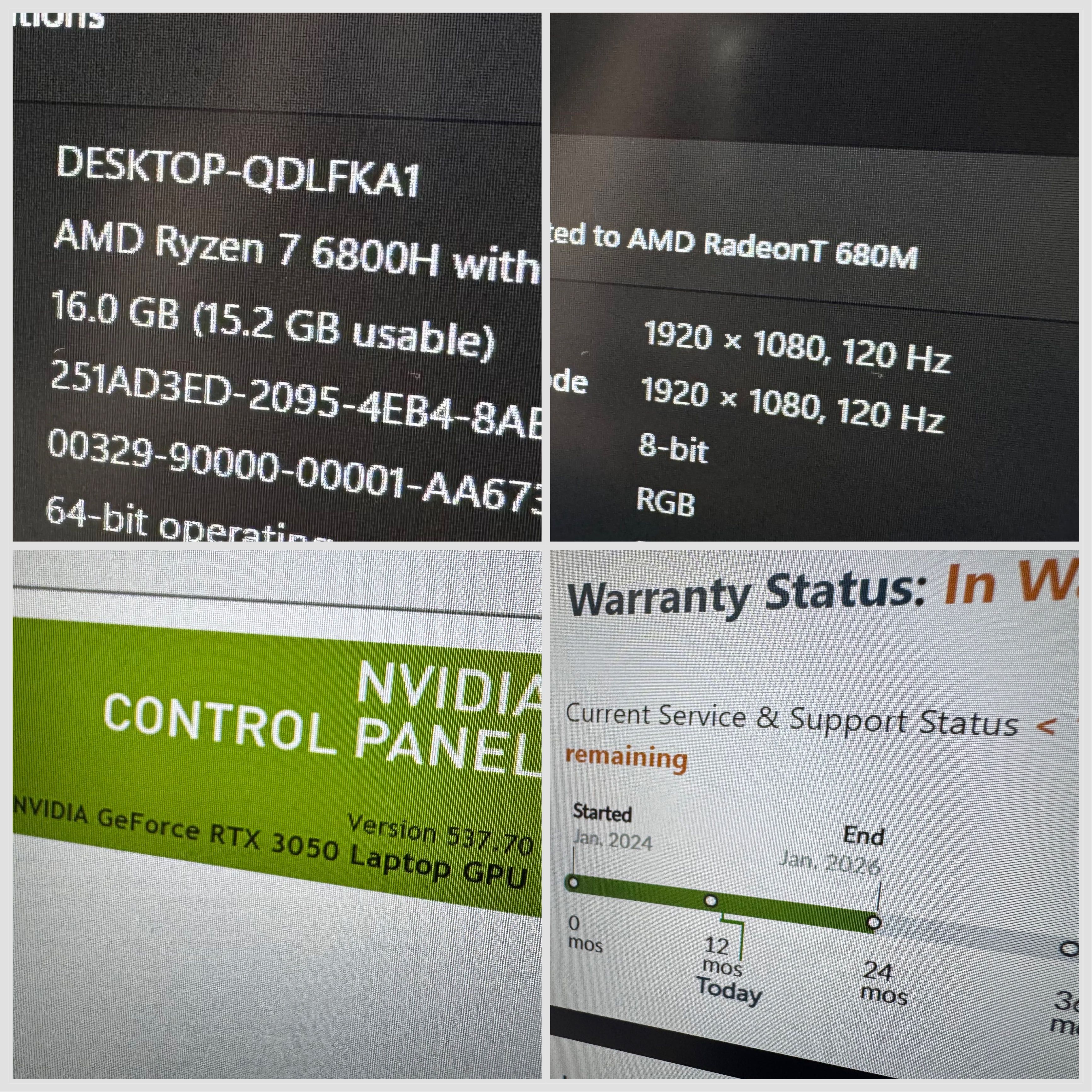 15.6 IPS 120hz/Ryzen 7 6800H/RTX 3050/Гаранция 2026г /16gb /512ssd