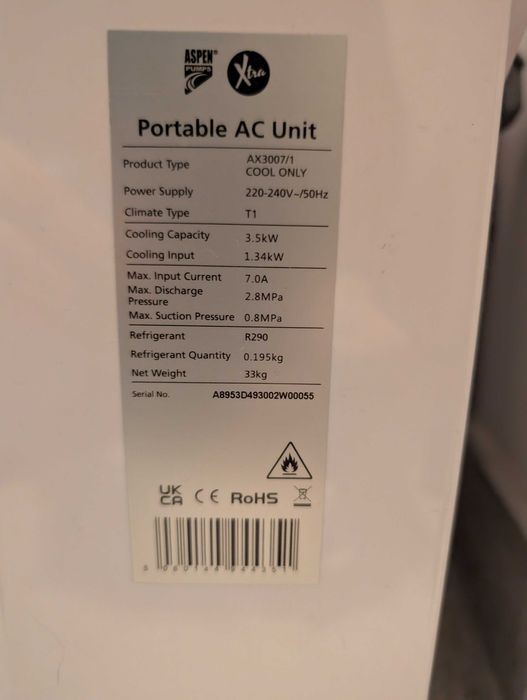 AC mobil Aspen Pumps Xtra 12000 BTU A3007/1 + adaptor geam, ca nou