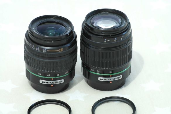 Комплект обективи SMC Pentax DA 18-55 и 50-200 mm.