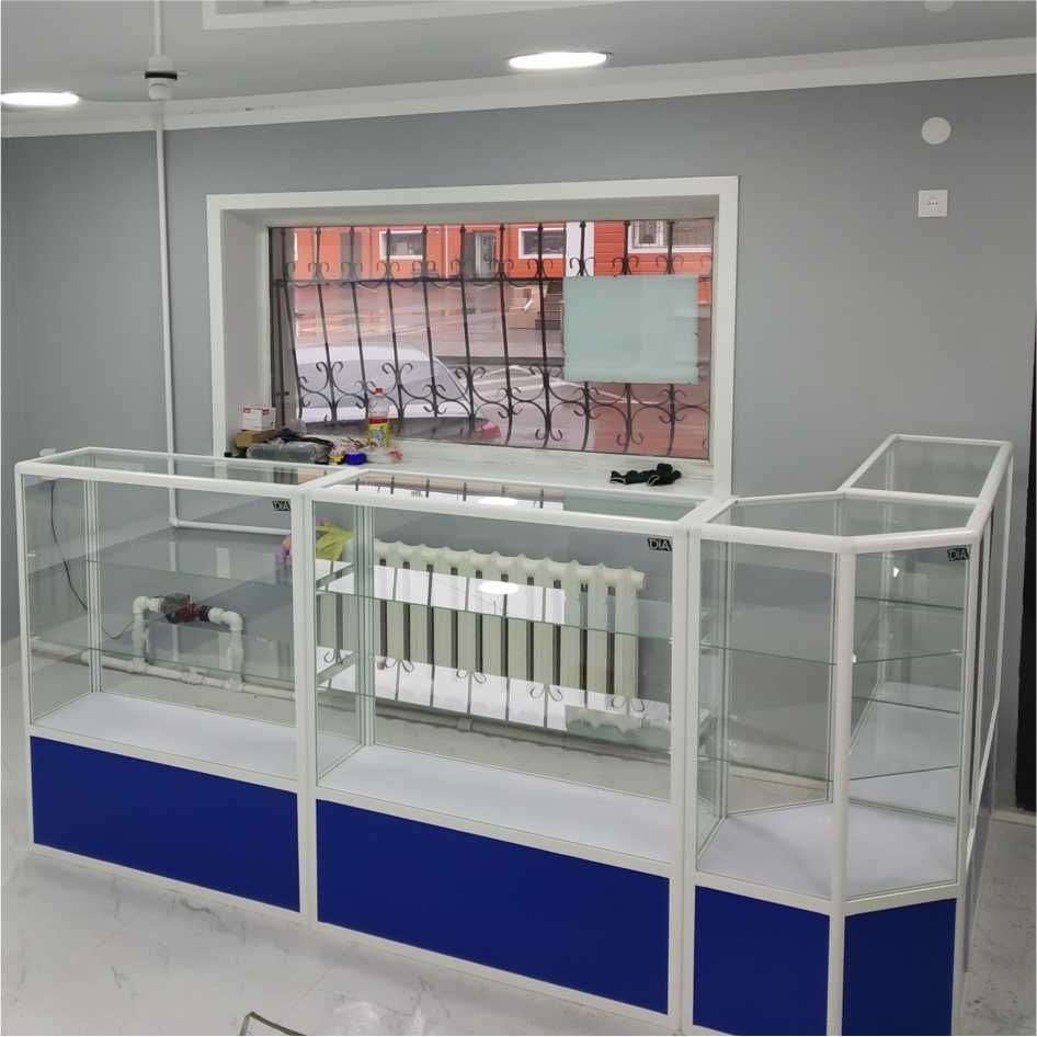 Прилавок торговый из профиля и стекла, Акция, витрина shpr