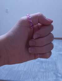 Кольцо из бисера розового оттенка