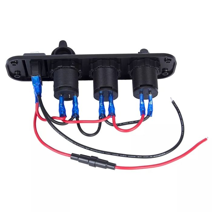 Panou auto cu priza bricheta, voltmetru/ampermetru si USB