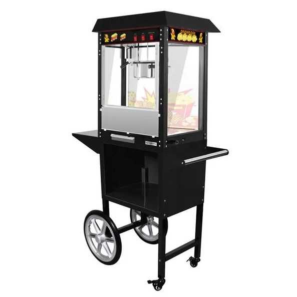 Mașină de popcorn, inclusiv cărucior - 5 kg / h - cu 1 ceainic