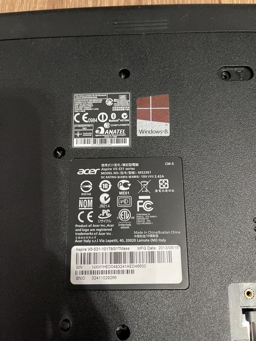 Laptop acer v5-531 8gb ram