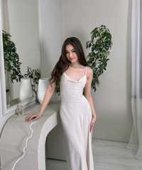 Платье белое на завязках