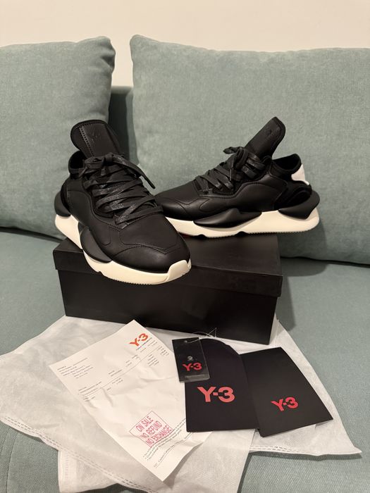 Y-3 Kaiwa din piele negri