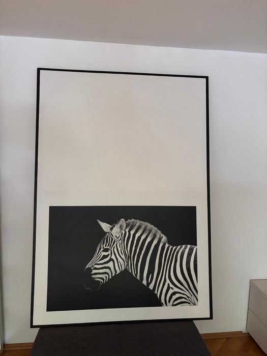 Imagine gen tablou cu zebra pe panza la dimensiune mare.
