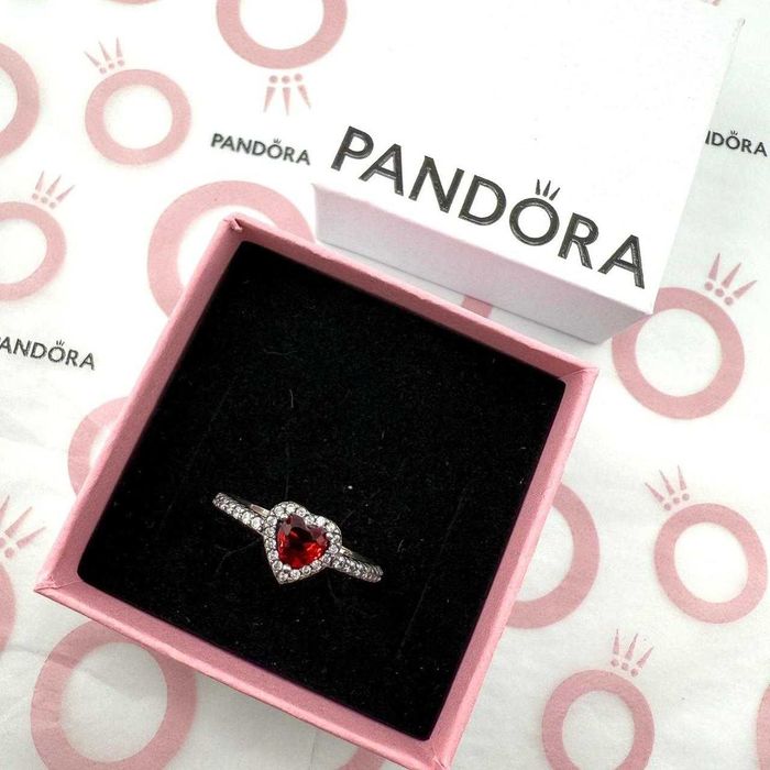 Inel Pandora Inimă Roșie - Argint 925, in cutie