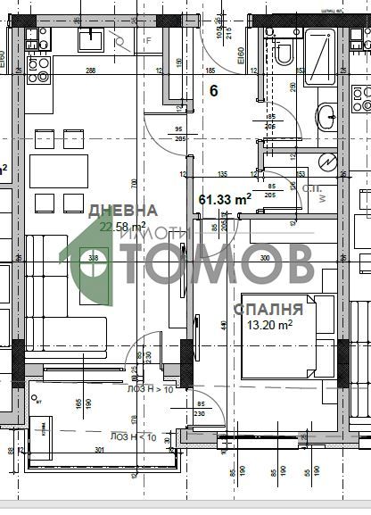 Двустаен апартамент ново строителство в кв. Казански